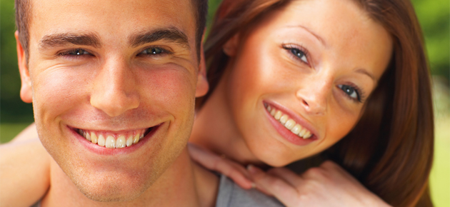 Couple looking happy