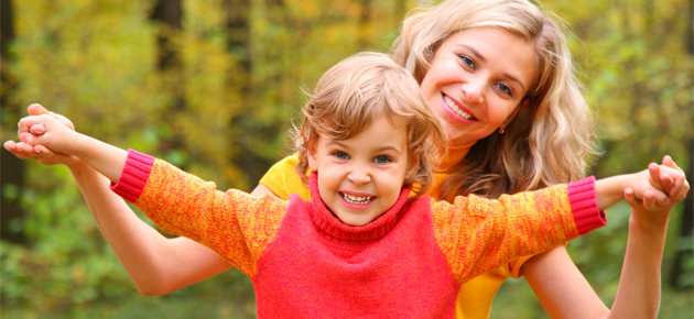 Mother and Daughter Smiling