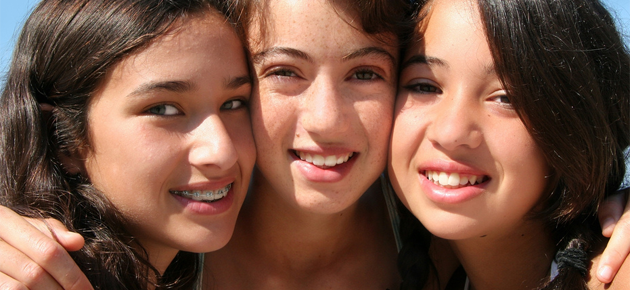 Three Friends Smiling